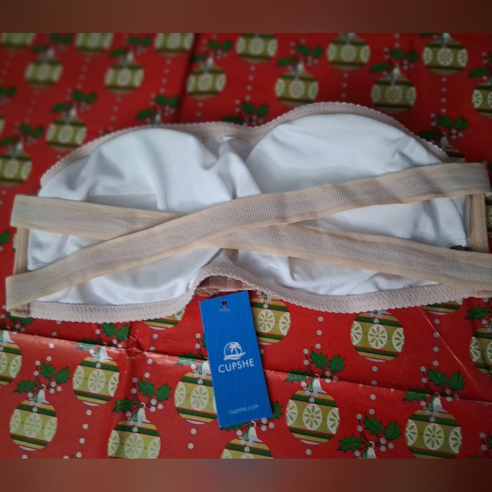 🔥MWT CUPSHE Women's NUDE Lace Bandeau Bra - Picture 8 of 10